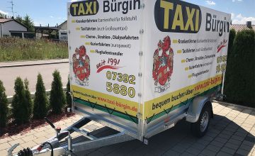 Taxi Laupheim Taxi Biberach Unser-Werbeanhänger-für-Kurierfahrten,-Umzüge-und-vieles-mehr!-2
